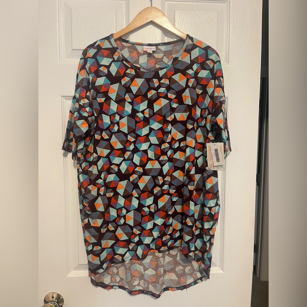New NWT LuLaRoe Colorful Geometric Short Sleeve Tunic Dress Size XS